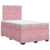 Box Spring Bed with Mattress and Headboard Pink 120 X 200 Cm Velvet
