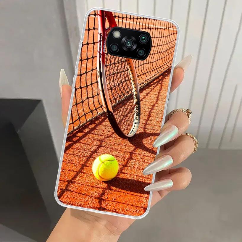 Tennis Sport Phone Case for Xiaomi Poco X5 X6 X7 Pro F7 Ultra M7 Redmi 15 15C 13 13C 12 12C 10 10A 10C 9 9A 9C 9T Shell Poco X7