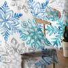Christmas Blue Green Snowflakes Living Room Transparent Tulle Window Curtain Bedroom Kitchen Decor Veil Drapes Curtains