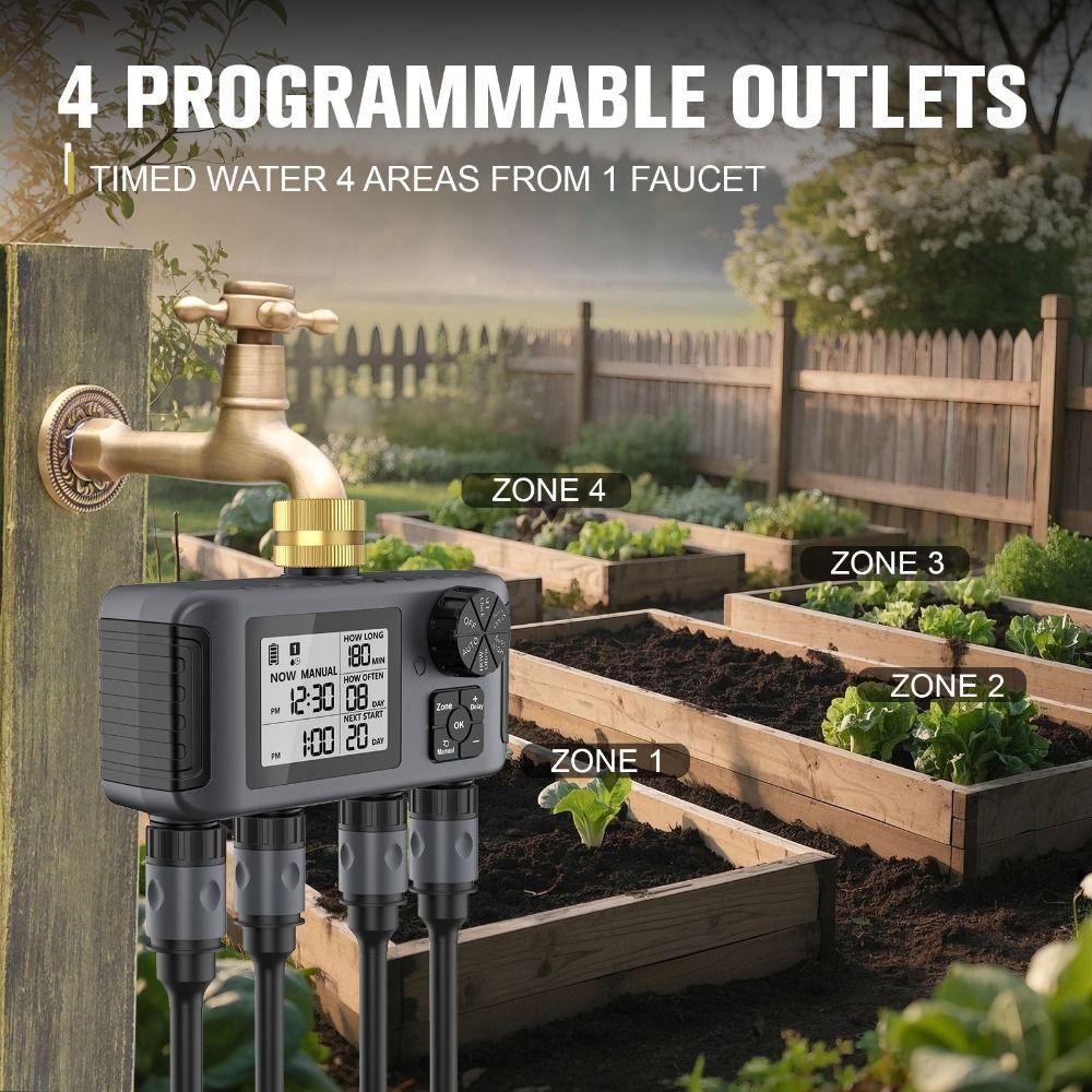 IPX5 Waterproof Water Consumption Test Meter Brass Inlet Electronic Water Meter Garden Irrigation