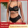 Black Lace Halter Bra & Panty Lingerie Set