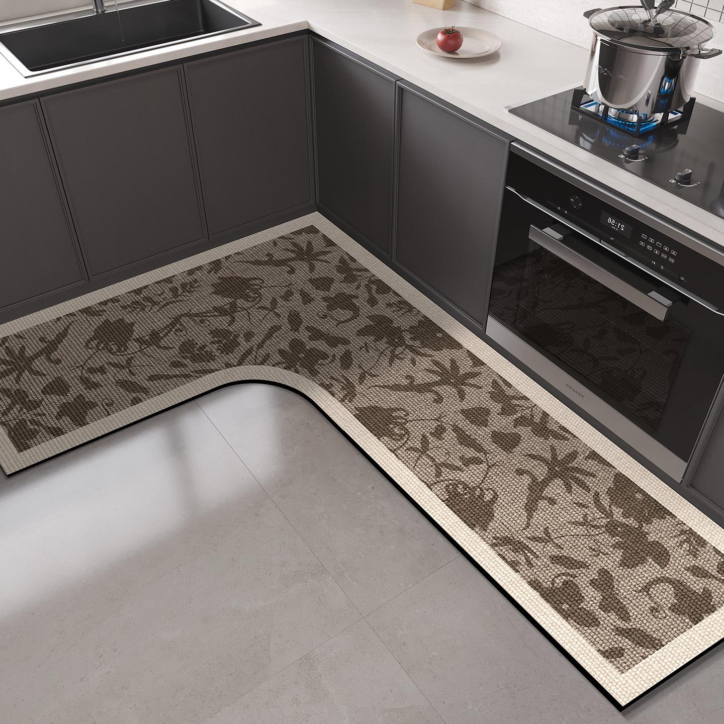 

Кухонный коврик Диатомовая грязь L-образные ПВХ коврики Впитывающий Моющийся Противоскользящий Ковер Масловпитывающие Коврики для ног Alfombra Cocina 1pc 80x120x45cm