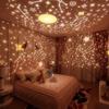 1Pc Romantic Cute Rabbit Star Light Projector Night Light Children's Gypsy Bedroom Sleep Colorful LED Ambient Light