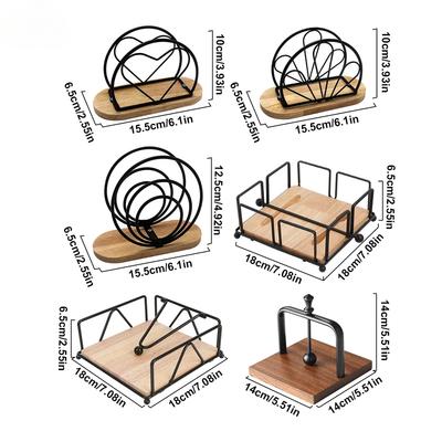 Modern Wooden Napkin Holder, Elegant Dining Table Design, Sturdy Wooden Base Decorated Tissue Holder