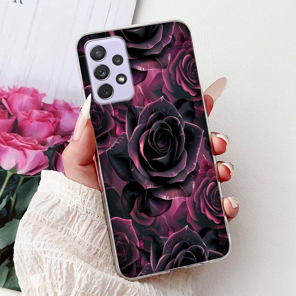 For Samsung Galaxy A52 A52s 5G Case SM-A526B SM-A528B Phone Cover Fashion Flower Soft Silicone Funda For Samsung A72 A 52 Bumper