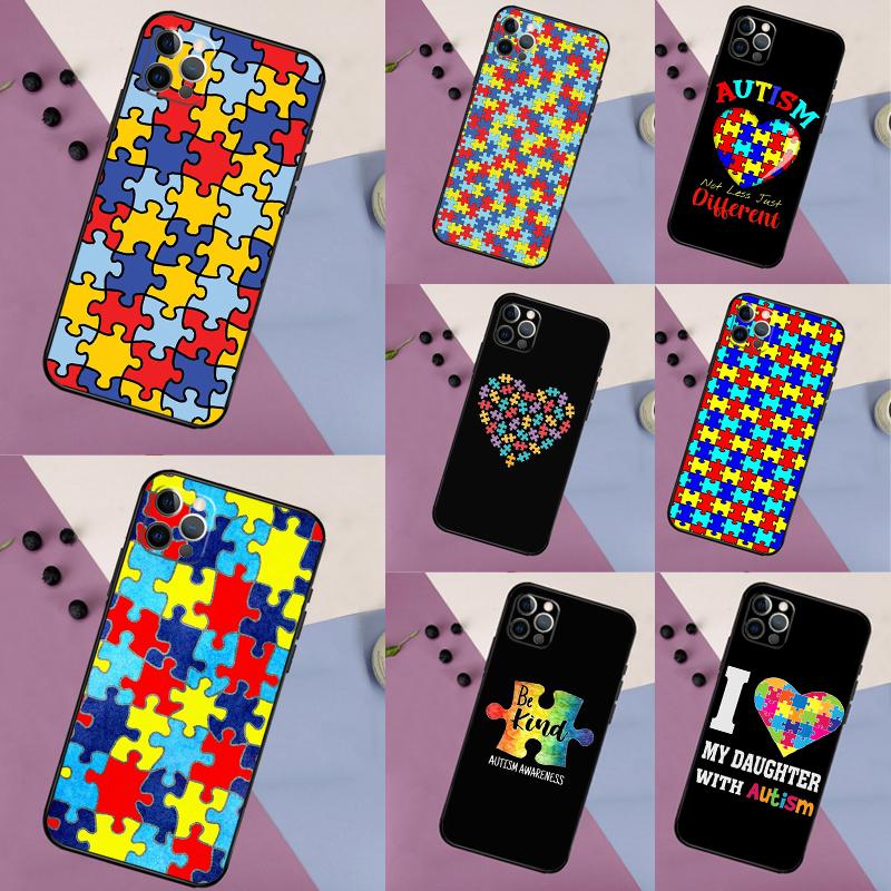 Autism Support Puzzle Case For Oppo A76 A16 A96 A17 A18 A60 A80 A40 A38 A58 A78 A98 A94 A74 A54 A15 A57 A77 A5 Pro