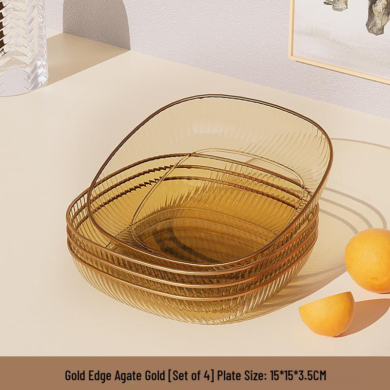 Elegant Transparent Vinegar and Snack Dish - Food Grade Plastic Plate for Dipping Sauces