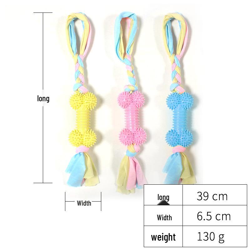 Eco-Friendly Indestructible Pet Dog Toys - Bite-Resistant Cotton Rope Fabric Molar Strips