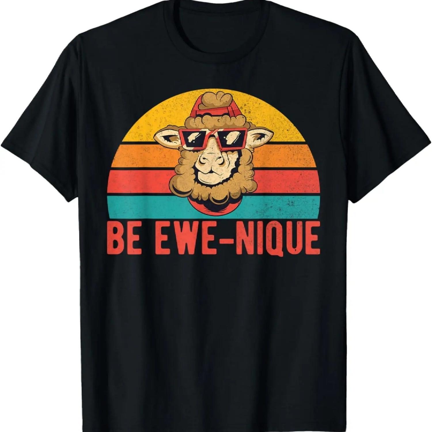 

Be Ewe Nique funny Sheep T-Shirt XXXXXL чорний