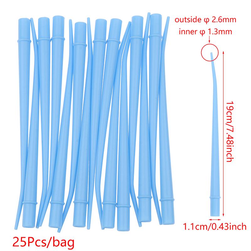 25Pcs Disposable Dental Saliva Ejector Surgical Suction Tips Long Slim Type Dentistry Clinic Strong Suction Tube Dentist Tools