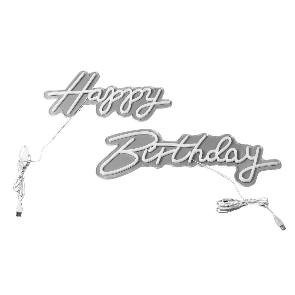 LED Birthday Neon Light USB Powered Dimmable Decorative Happy Birthday Neon Sign for Party Home 5V