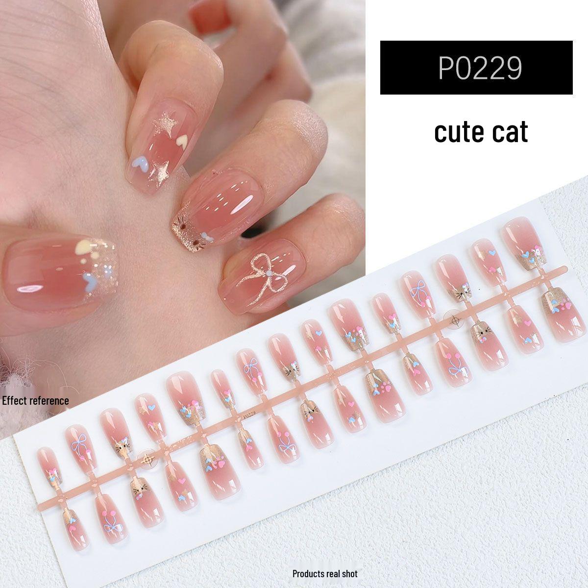 Осенне-зимние накладные ногти в горошек, 30 штук, Высококачественные, Милый и Крутой, Зеркальный, Сказочный Стиль, Снимаемые и Многоразовые.