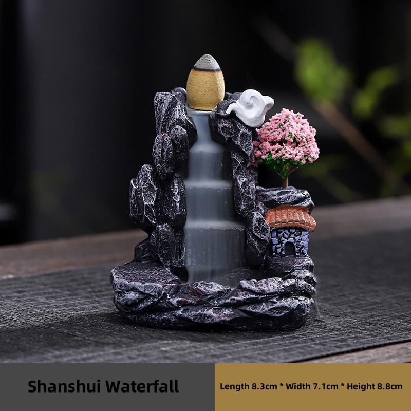 Weihrauchbrenner im Wasserfall-Stil, Heimdekoration, Gegenstrom-Weihrauchhalter, Aromatherapie-Dekoration mit Gegenstrom-Weihrauchkegel