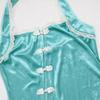 Ladies Cheongsam Hot Girl Sexy Nightclub Sleeveless Backless Split Short Skirt Package Hip Slim Dresses