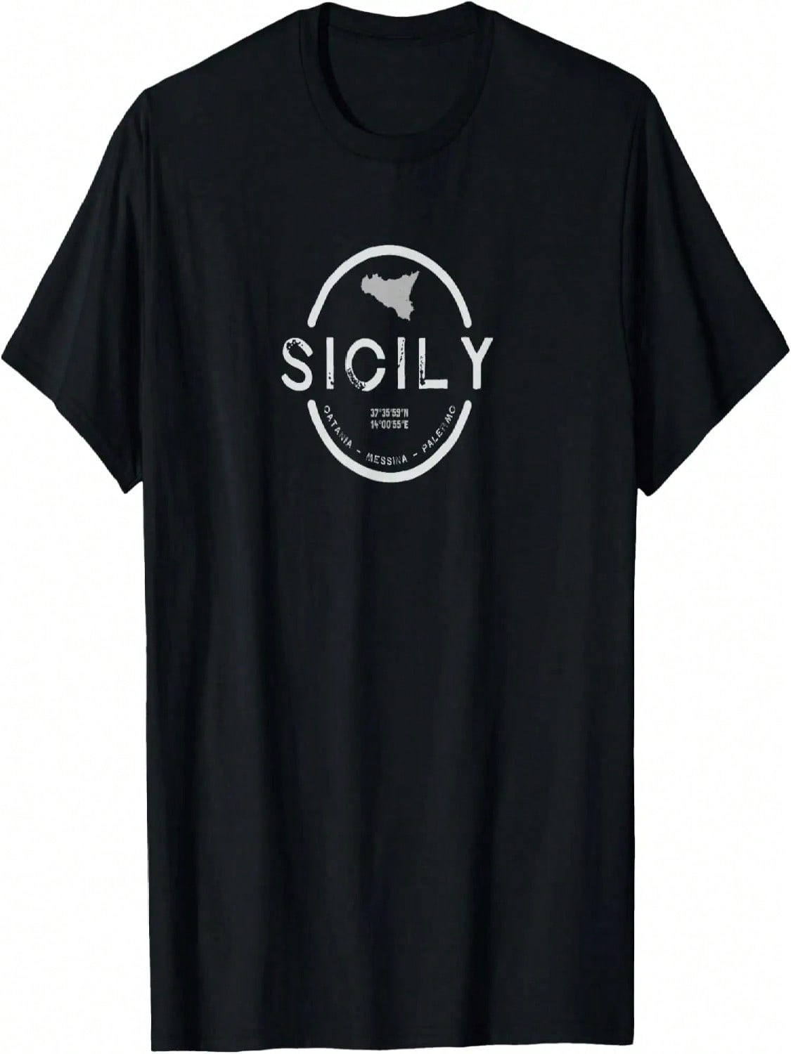 Sicily Italy Graphic Vintage Retro Map T T-Shirt S