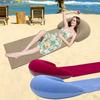 1Pc Inflatable Beach Mat, PVC Inflatable Cushion, Foldable Beach Sleeping Pad, Suitable For Outdoor Activities, Moisture-Proof And Portable Design