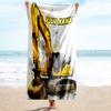 1PC Custom Name Excavator Art Card Beach Towel Highly Absorbent And Sand-Resistant Towel for Swimming, Pool, Yoga, And Travel Lightweight