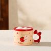 Little Rabbit Cartoon Ceramic Cup with Lid for Girls with High Temperature Mug Cute Creative Water Cup Office Gift Cup