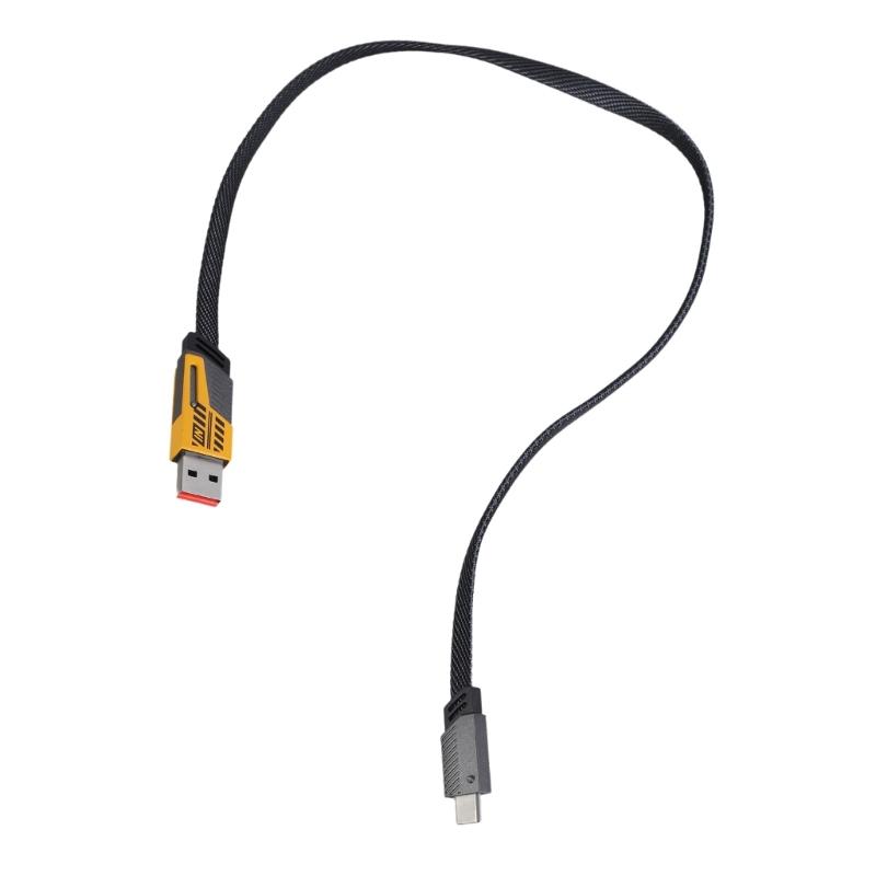 

65W Fast Charging Type C + USB to Type C 2-in-1 Power Supply Cable Wire Support 480Mbps Data Transfer 25cm/50cm Long
