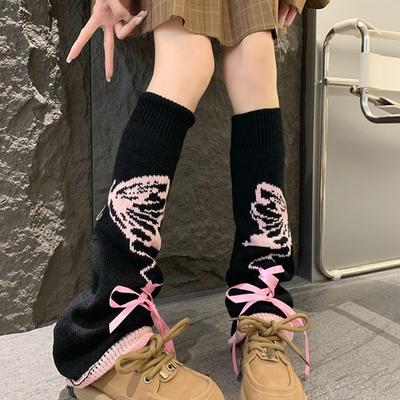 Leg Warmers Kawaii Socks Flared Leg Warmers for Girls Butterfly Harajuku Japanese Boot Socks