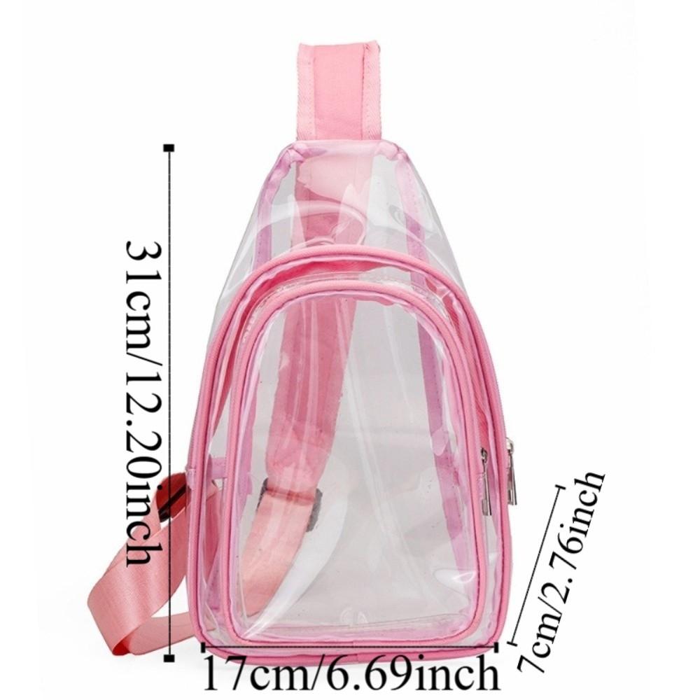 Waterproof Water-Sprinkling Festival Bag Trendy See Through Transparent Bag Large Size Crossbody Desig PVC Chest Bag Beach