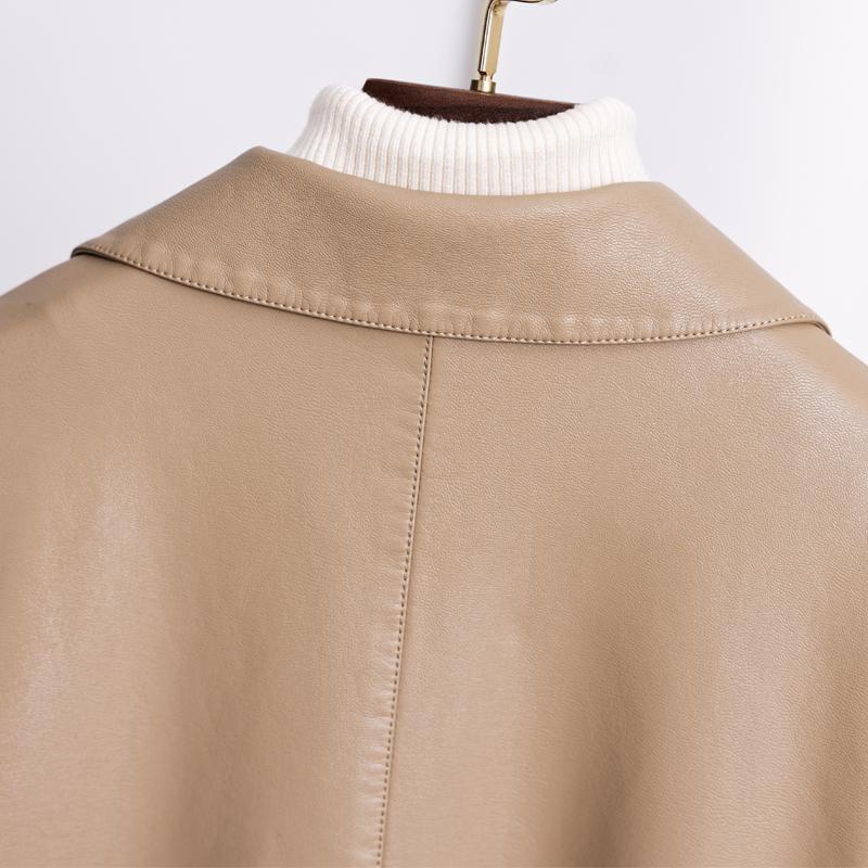 Elegant Faux Sheepskin Coat for Women Outerwears Faux Leather Jackets Female Top