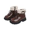 Girl Winter Boots Sweet Chic Children Platform Ankle Boots Elegant Bowknot Versatile Kids Fashion Cotton Boots New Solid Color