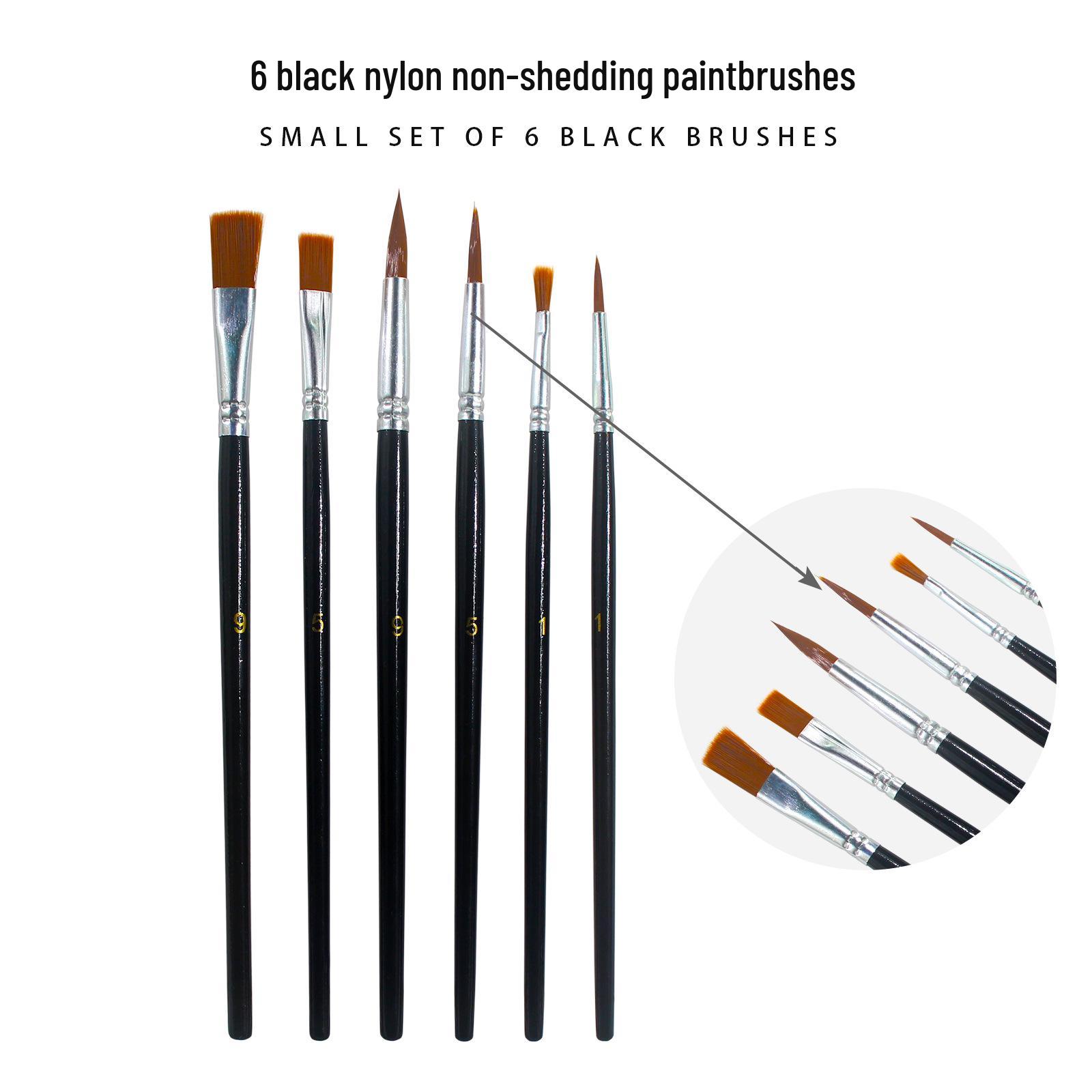 

Durable Black Nylon Brush with Wooden Handle - Shed-Free Watercolor & Gouache Paintbrush for Art. Pointed Brush Size 1 чёрный
