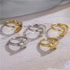 18K Gold Plated Brass Star Moon CZ Ring for Women,Geometric Ring Finger Ring 18k Plated,Wholesale Gifts