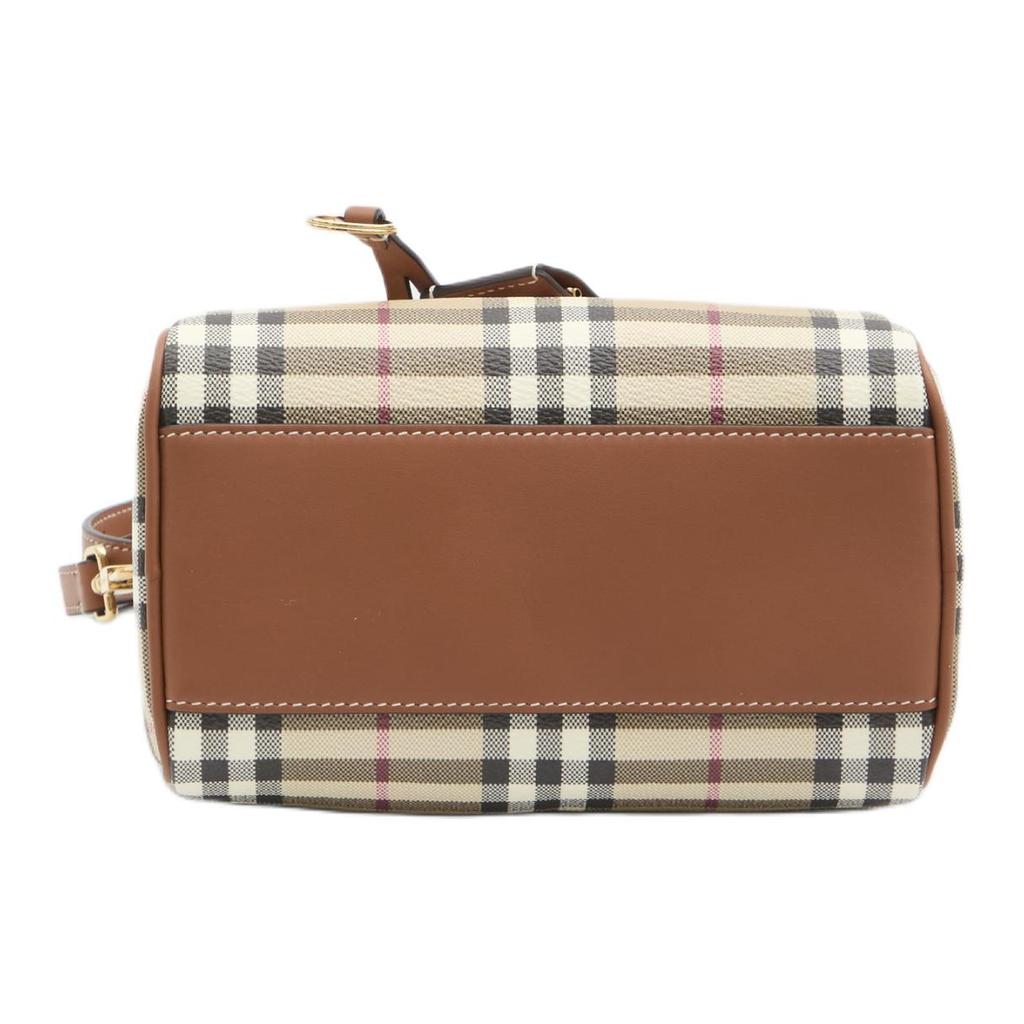 Burberry Mini Borsa Boston a Check Vintage in Pelle Crossbody per Donna per Uso Quotidiano e Viaggio