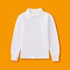 Polo con Fodera in Pile per Bambini - Uniforme Scolastica (Autunno inverno) - Strato Base Bianco a Maniche Lunghe per Bambini e Bambine della Scuola Primaria e Secondaria