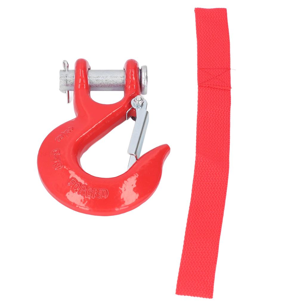 3 8in Clevis Safety Hook Steel 18000lbs Limit Capacity Antirust for Port Off Road Rescue LiftingRed