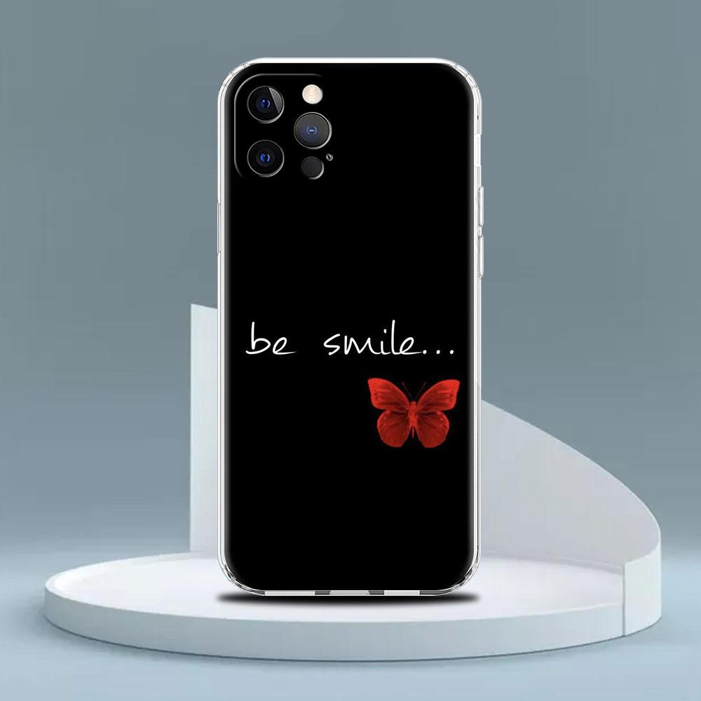 Transparente Hülle für Apple iPhone 14 13 11 12 Pro 7 8 Plus XR X XS Max 6 6S 14Pro Silikon Handyhülle Beauty Pink Schmetterling