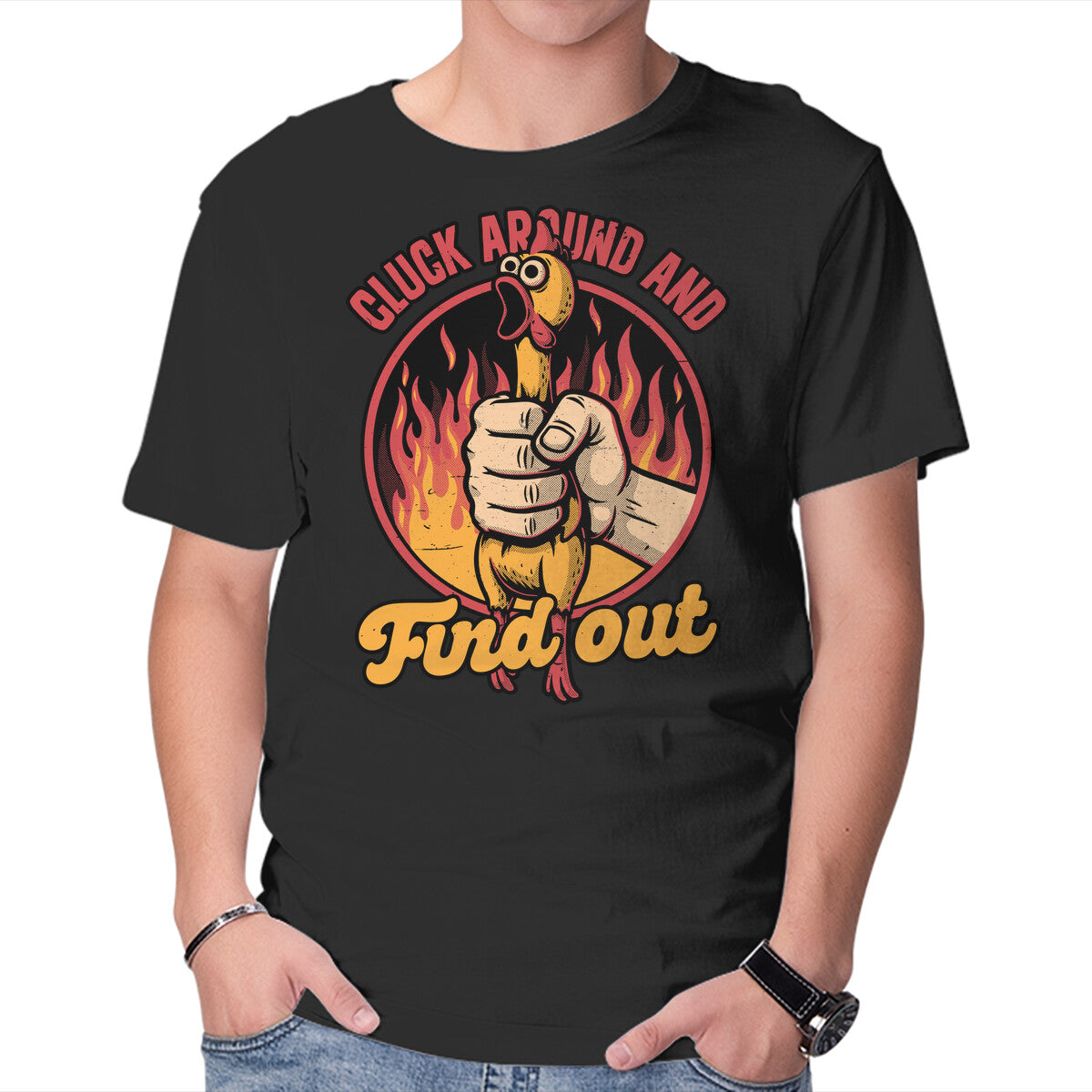 Unisex Crew Neck T-Shirt Chicken Quote Burn Graphic Short Sleeve Casual Tee XXL