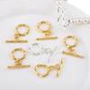 18K Gold Plated Copper Toggle Clasps Bamboo Knot Brass Metal Clasps Bracelets OT Clasp Jewelry Making Supplies DIY Accessories