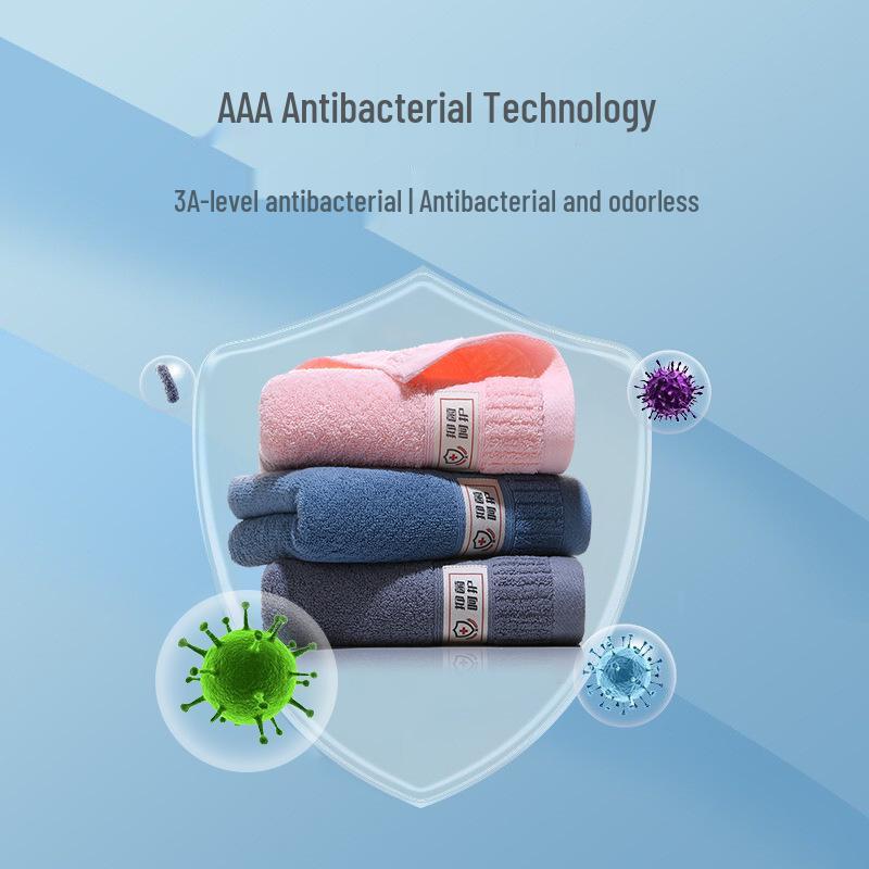 Jieliya Embroidered Antibacterial Cotton Face Towel - Absorbent & Lint-Free for Men and Women
