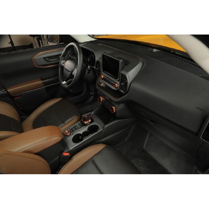 Console AC Radio Switch Knob Cover Trim Ring For Ford Bronco Sport + Orange