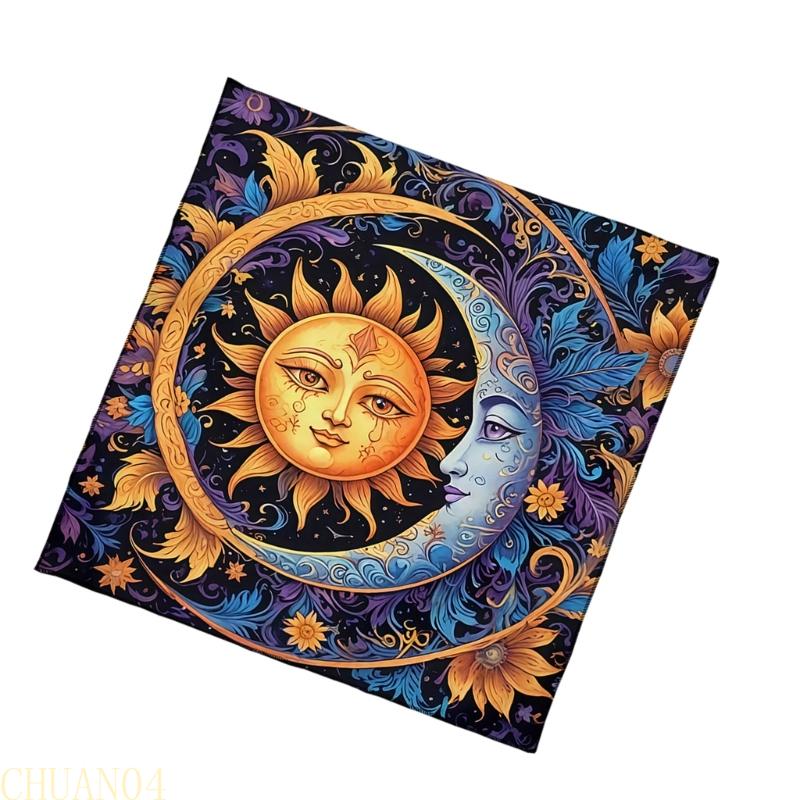 A1A2 Sun Moon Pattern Astrology Tablecloth Tarots Divinations Tablecloth Altars Cloth Divinations Board Game Accessory
