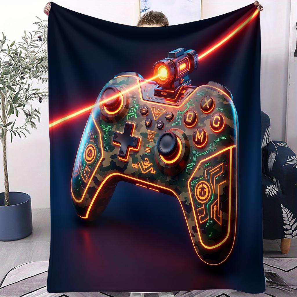 Premium Feel Gaming Controller Series Print Fleece Blanket for Adult Quality Soft Warm Universal Blanket for Travel Office Home