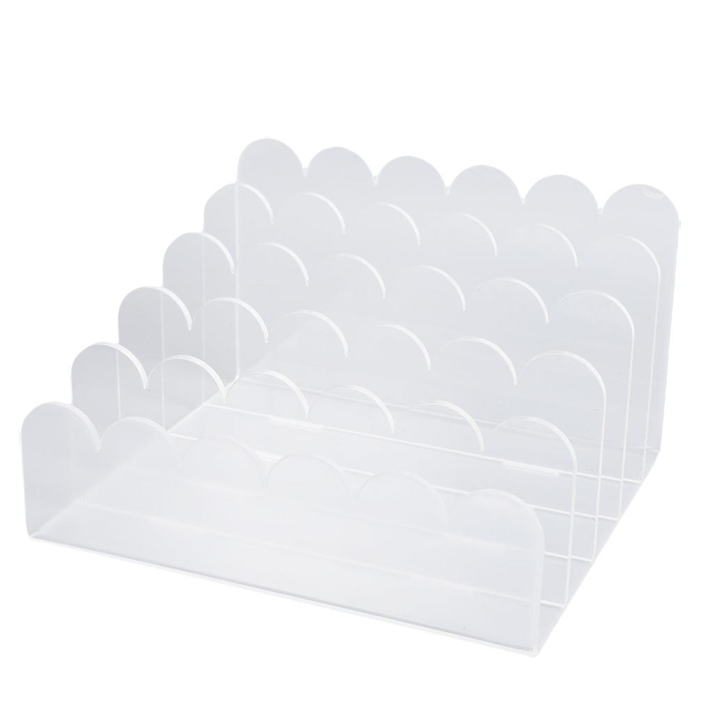 Acrylic Mail Organizer Wavy 5 Compartments Letter Sorter File Holder for Envelope Home Desktop