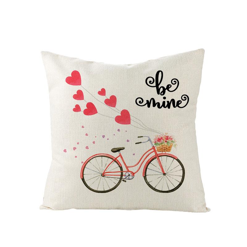 Valentine's Day Pillow Nordic Pink Car Rose Polyester Printed Cushion Sofa Cushion Home Products