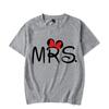 Mouse Cartoon MR MRS Print Couple TShirt Summer Short Sleeve Tee Shirt Letter Print T Fashion Casual Loose Lovers T Shirt Unisex