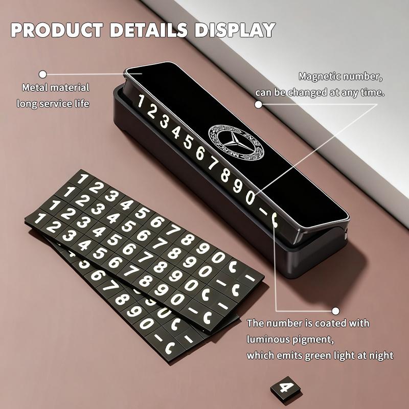 AABGX1 Car Temporary Parking Card Phone Number Hidden Stop Sign Card Plate For Benz CLS SLK Sport ML C200 C260 C300 W205 CITAN VITO