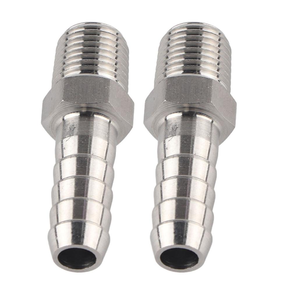 2 Stück 1 4 Zoll Edelstahl BSPT Außengewinde Verbinder Schlauchtülle Schnellkupplung Verbinder Rohrverschraubung(BSPT1 4 10mm )