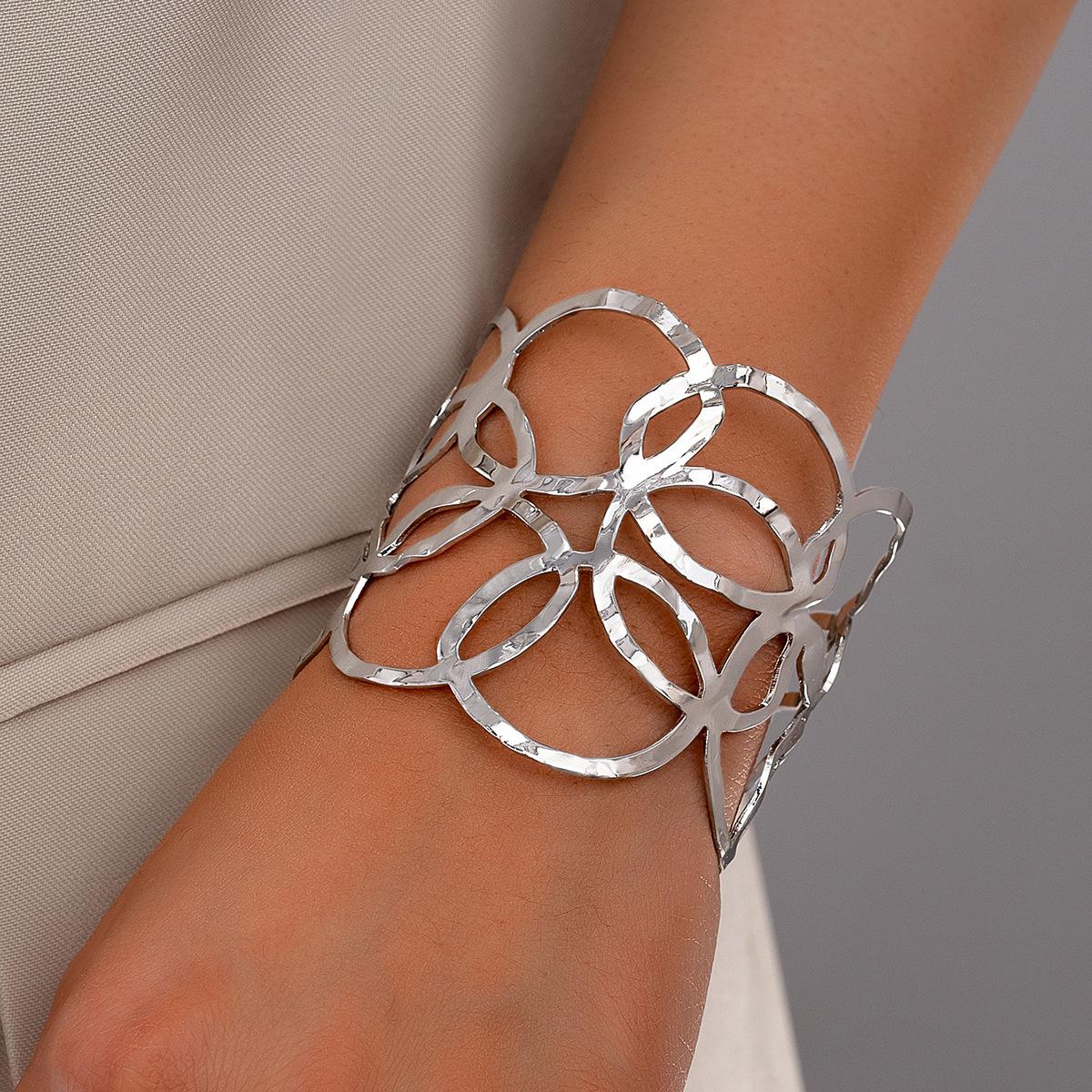 Модный золотой винтажный открытый браслет женский браслет подарок для праздничной вечеринки фабрика-поставщик серебряный