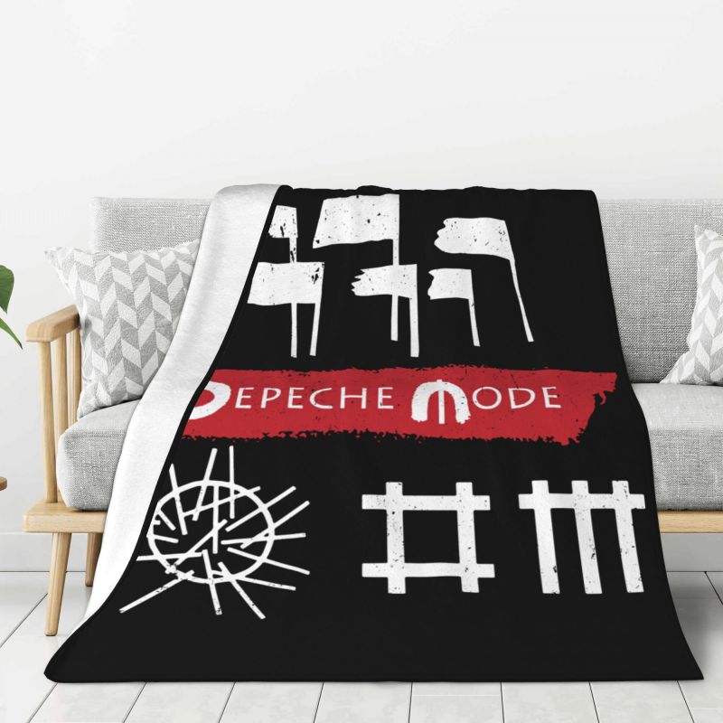 Custom Sofa Fleece Depeche Cool Mode Heavy Metal Rock Band Throw Blanket Warm Flannel Blankets for Bedroom Home Sofa Quilt