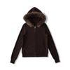 Autumn/Winter Outfit Set: Detachable Fur Collar Hoodie Fleece Jacket & Slim Flare Pants.