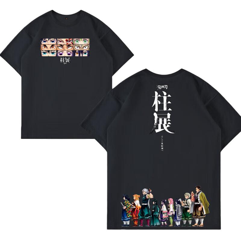 T-shirt en coton surdimensionné avec impression Anime Demon Slayer pour hommes et femmes Confortable Mode Street Y2K Tendance Été Harajuku