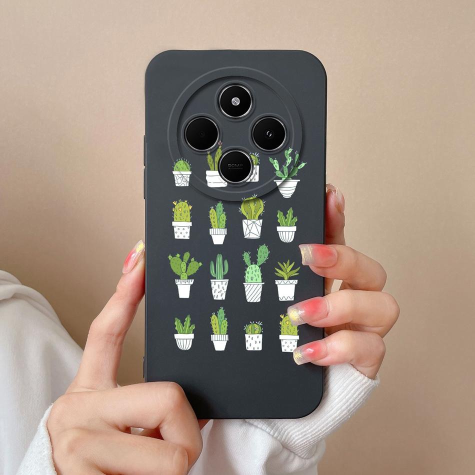 

Leisure Flowers Case For Xiaomi Redmi 14C Phone Bags Soft Liquid Silicone Upgrade Lens Protection Back Cover For Woman Coque Redmi 14C