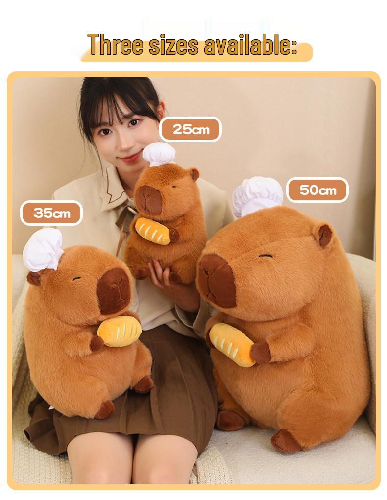 Chef Capybara Plush Toy - Cute Stuffed Animal Pillow Gift for Kids & Girls